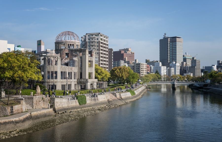 Hiroshima city with A bomb dome