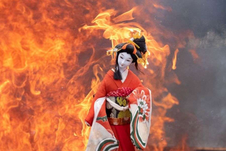 Jogan ji Temple doll funeral burning geisha doll