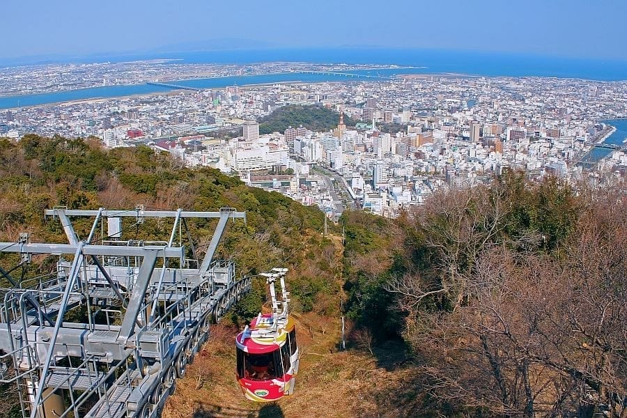 Mt Bizan cable car and view