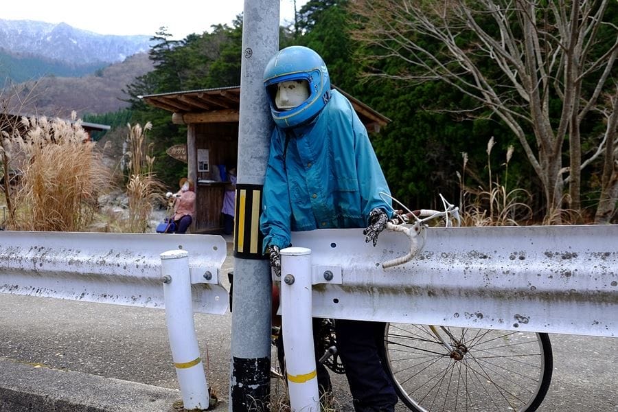 Nagoro doll bicycle winter