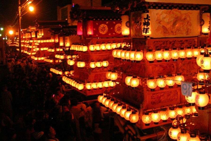 Saijo Festival night scene