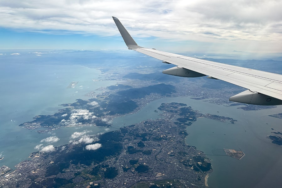 Shimonoseki Kanmon Strait from the air