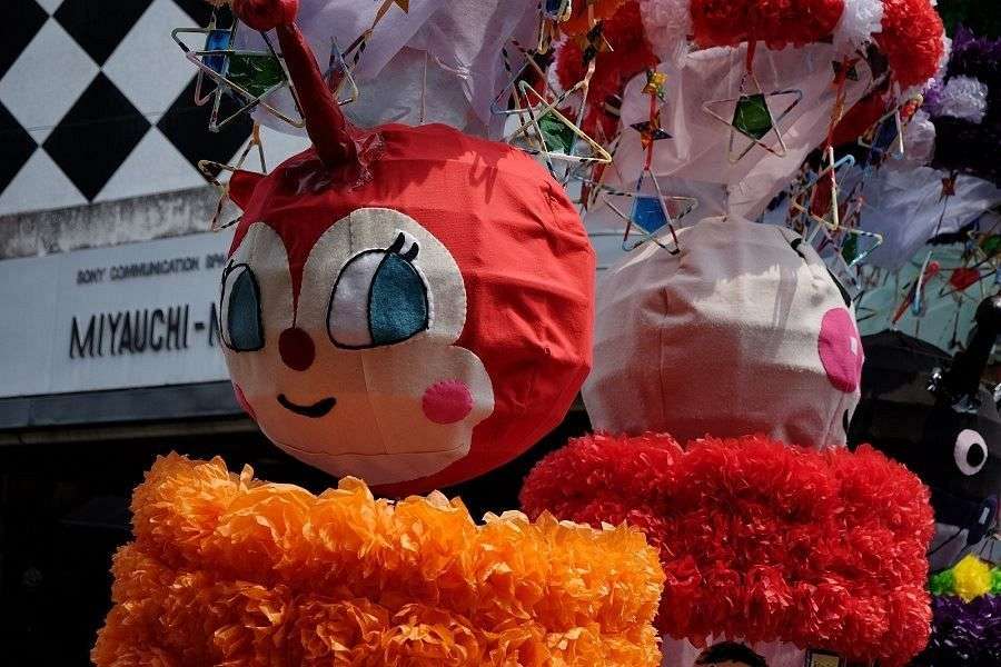 Uchiko bamboo festival decorations Anpanman