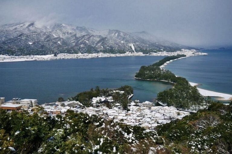Amanohashidate general view snow