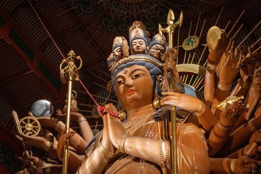 Nata-dera Kannon statue detail
