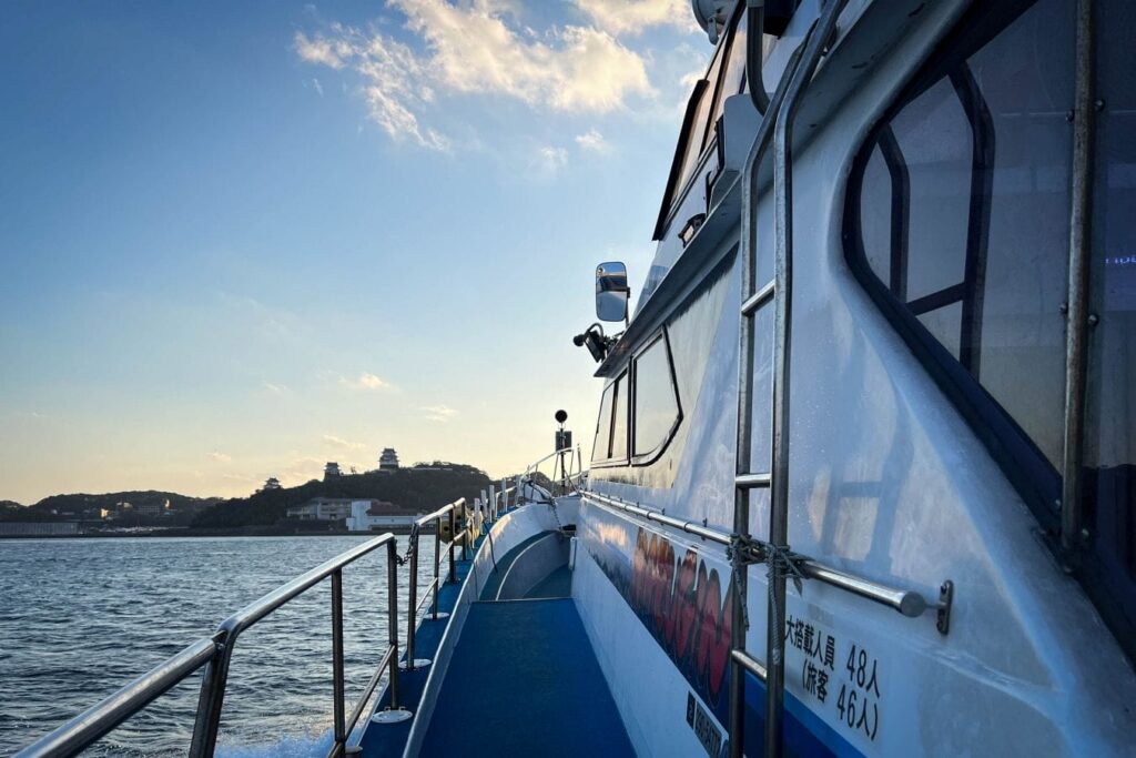 Hirado Castle from a fishing boat