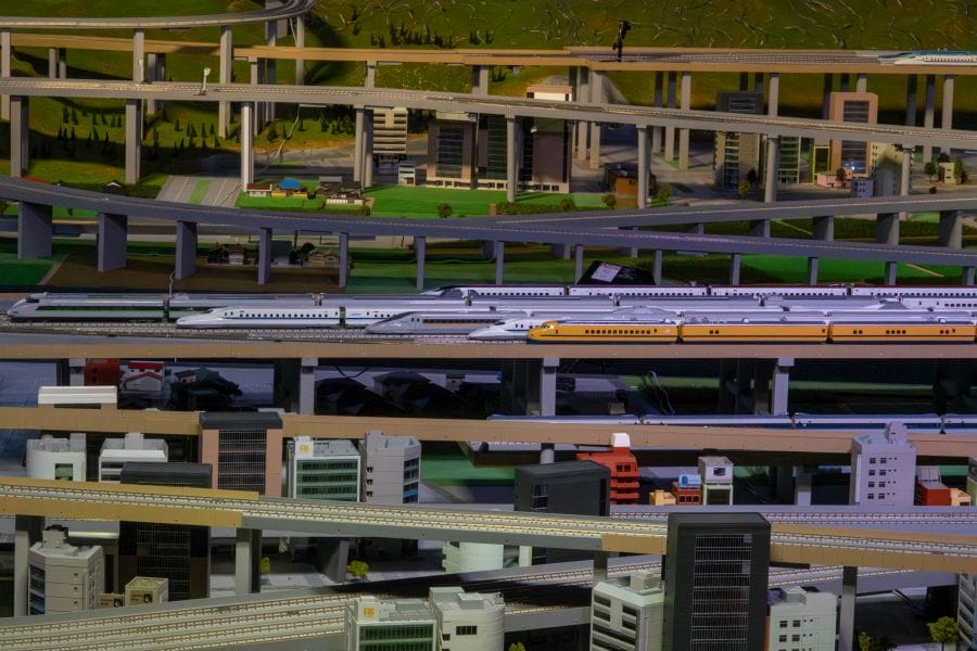 Kyoto Railway Museum big diorama shinkansens