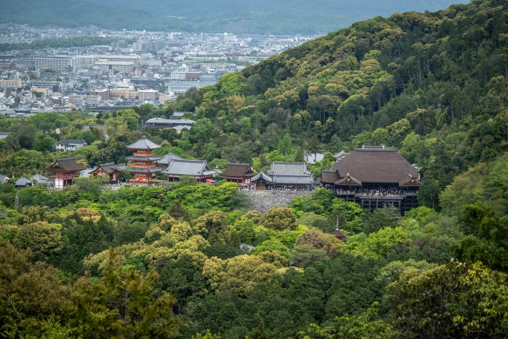 Kyoto Trail Hokokubyo view of Kiyomizu Temple and Kyoto city hero