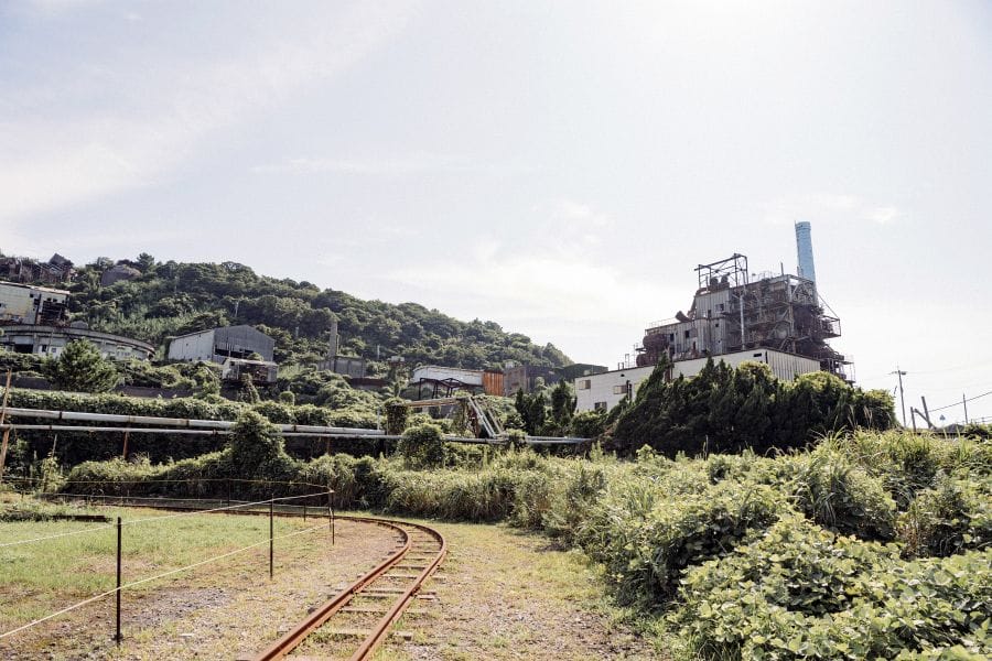Ikeshima coal mine power station and railway