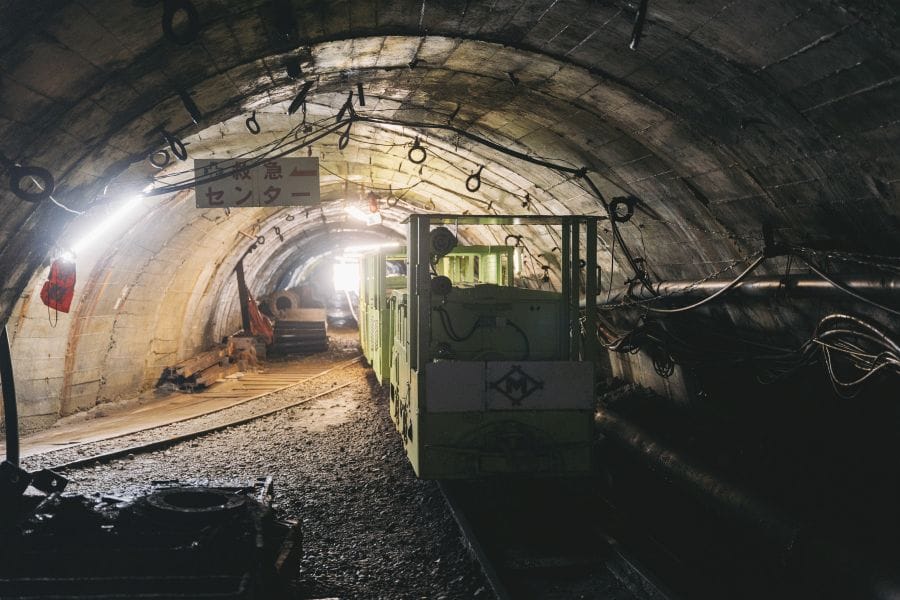 Ikeshima coal mine train and tunnel