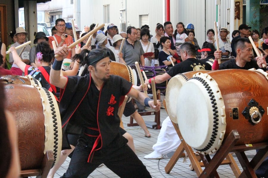 Imabari summer festival drumming