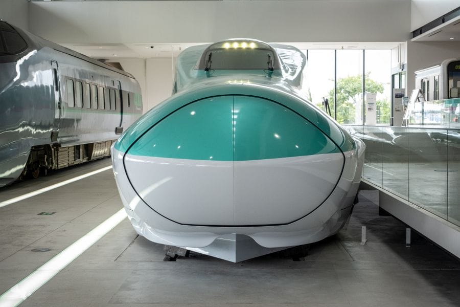 Omiya Railway Museum Shinkansen head on
